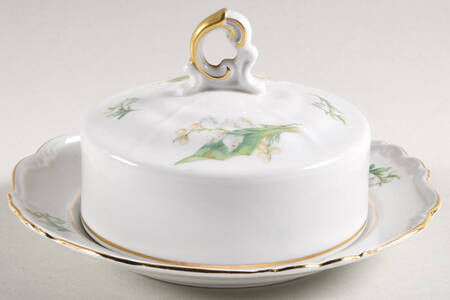 Lily of The Valley Round Covered Butter