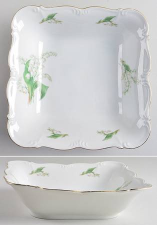 Lily of The Valley 9" Square Vegetable Bowl