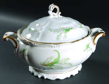 Lily of The Valley Round Covered Vegetable