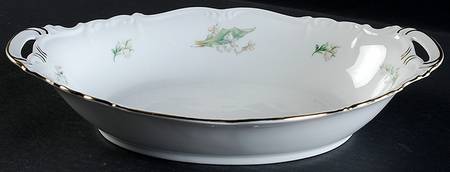 Lily of The Valley 12" Oval Vegetable Bowl