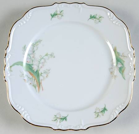 Lily of The Valley Square Salad Plate