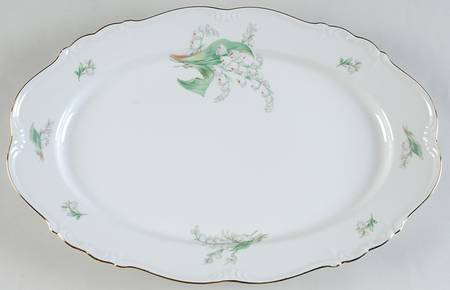 Lily of The Valley 15" Oval Serving Platter