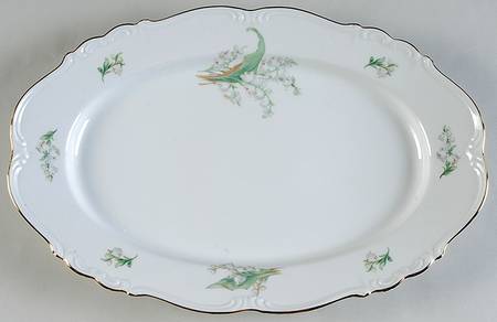 Lily of The Valley 13" Oval Serving Platter