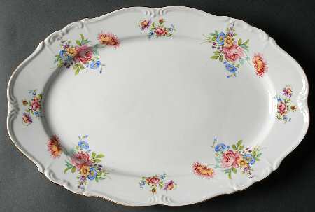 Meissen Floral 15" Oval Serving Platter