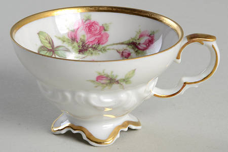 Moss Rose Footed Demitasse Cup