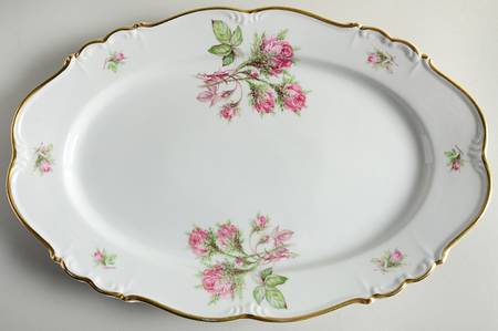 Moss Rose 15" Oval Serving Platter