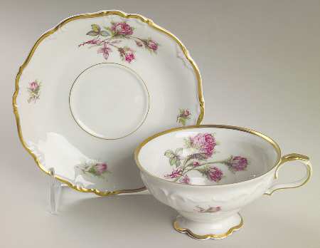 Moss Rose Footed Cup & Saucer Set