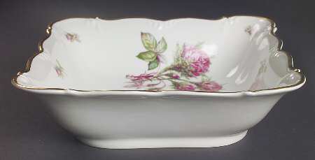 Moss Rose 8" Square Vegetable Bowl