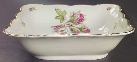 Moss Rose 9" Square Vegetable Bowl