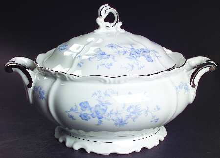 Ocean Blue Round Covered Vegetable