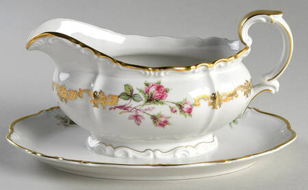 Princess Rose Gravy Boat with Attached Underplate