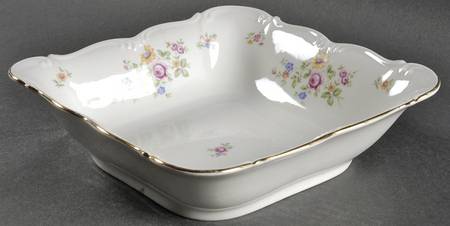 Queen's Rose (Whitebckgd) 8" Square Vegetable Bowl