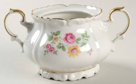 Queen's Rose (Cream Background) Sugar Bowl No Lid
