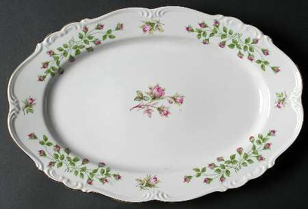 Rosebud 13" Oval Serving Platter