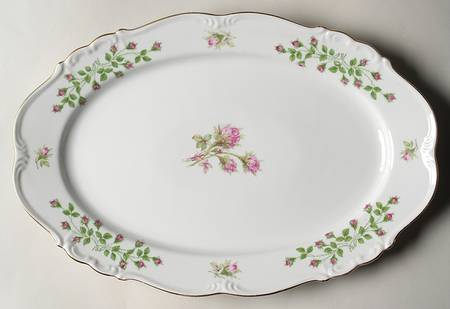 Rosebud 15" Oval Serving Platter