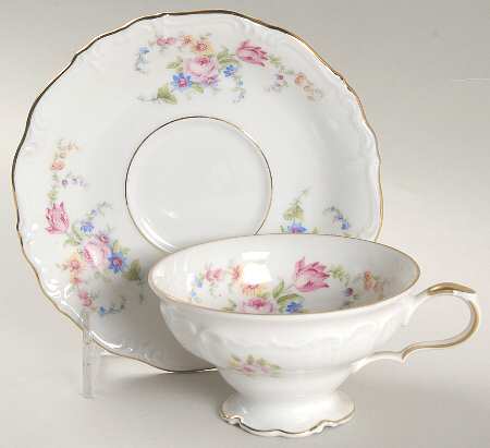 Spring Floral Footed Cup & Saucer Set