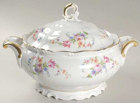 Spring Floral Round Covered Vegetable