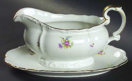 Springtime Gravy Boat with Attached Underplate