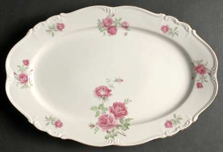 Three Roses 15" Oval Serving Platter