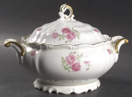 Three Roses Round Covered Vegetable