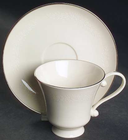Bridal Veil Footed Cup & Saucer Set