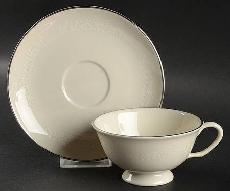Bridal Veil Footed Cup & Saucer Set