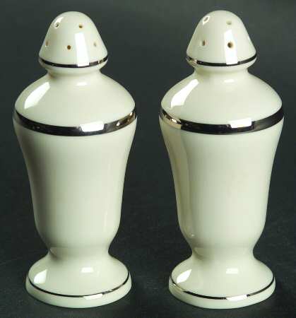 Classic Off White (Platinum Trim) Salt & Pepper Set