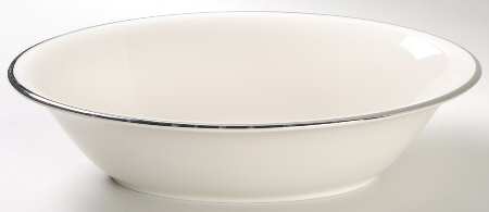 Classic Off White (Platinum Trim) 9" Oval Vegetable Bowl