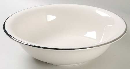 Classic Off White (Platinum Trim) 9" Round Vegetable Bowl