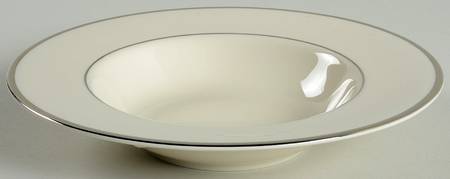 Classic Off White (Platinum Trim) Rim Soup Bowl