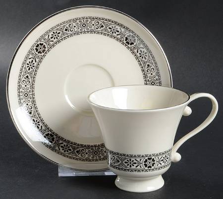 Midnight Lace Footed Cup & Saucer Set