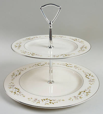 Spring Rhapsody 2 Tiered Serving Tray (Dinner & Salad Plate)