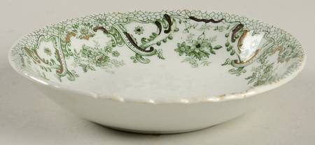 Keswick (Green, Gold Accent) Fruit/Dessert (Sauce) Bowl