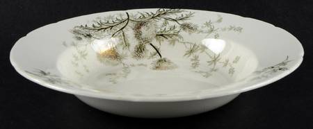 Thistle (Green Gray) Large Rim Soup Bowl