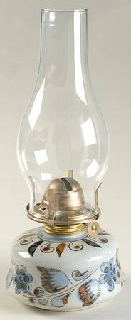 El Palomar Blue Hurricane Lamp & Globe