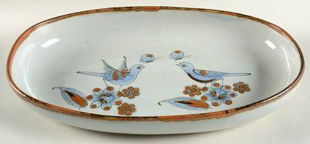 El Palomar Blue 17" Deep Oval Serving Platter