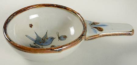 El Palomar Blue Gravy Boat w/Stick Handle