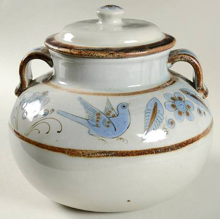 El Palomar Blue Bean Pot & Lid