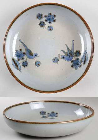 El Palomar Blue 11" Shallow Round Bowl