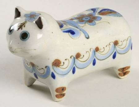 El Palomar Blue Small Cat Figurine