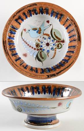 El Palomar Blue 9" Footed Bowl