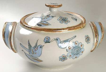 El Palomar Blue 5 Quart Round Covered Casserole