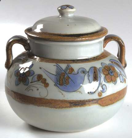 El Palomar Blue Bean Pot & Lid