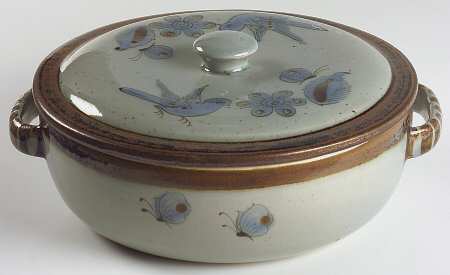 El Palomar Blue 2 Qt Round Covered Casserole by Ken Edwards Pottery