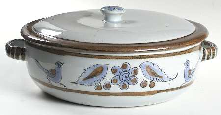El Palomar Blue 3 Quart Round Covered Casserole