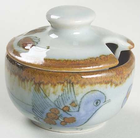 El Palomar Blue Mustard Jar & Lid