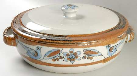 El Palomar Blue 2.5 Qt Round Covered Casserole