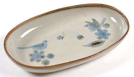 El Palomar Blue 15" Deep Oval Serving Platter