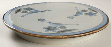 El Palomar Blue 13" Diameter Pedestal Cake Stand