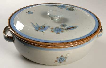 El Palomar Blue 3 Quart Round Covered Casserole